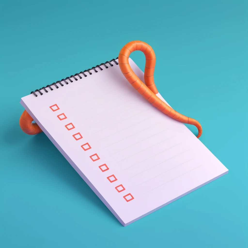 a to-do list paper that is extremely long, curling up and down like a snake, filled with many tiny checkboxes, fading into the distance to look never-ending emoji