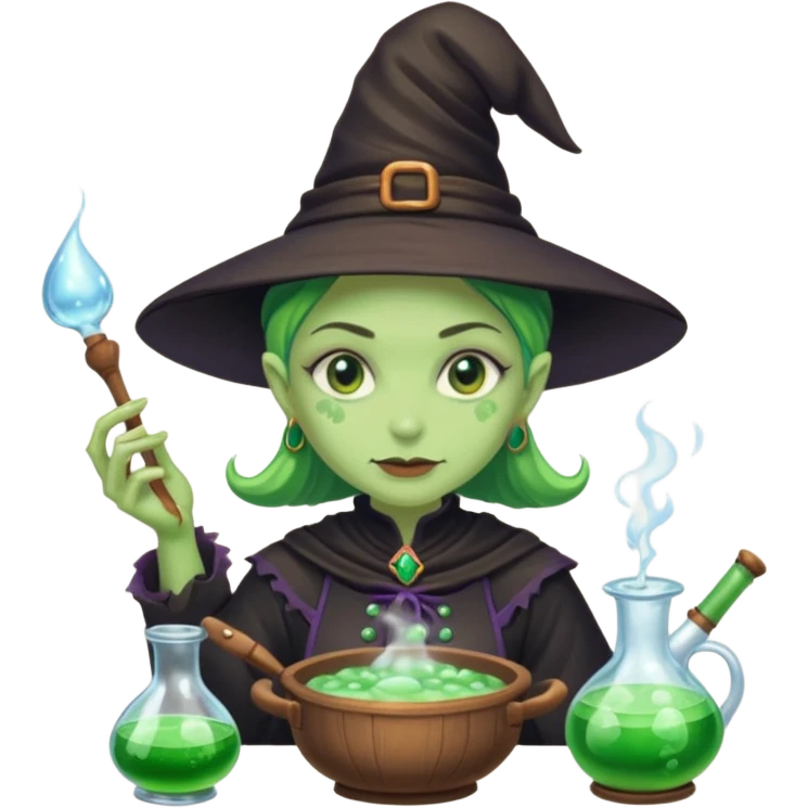 green witch cooking potion emoji