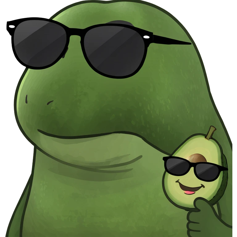 Avocado with sun glasses emoji