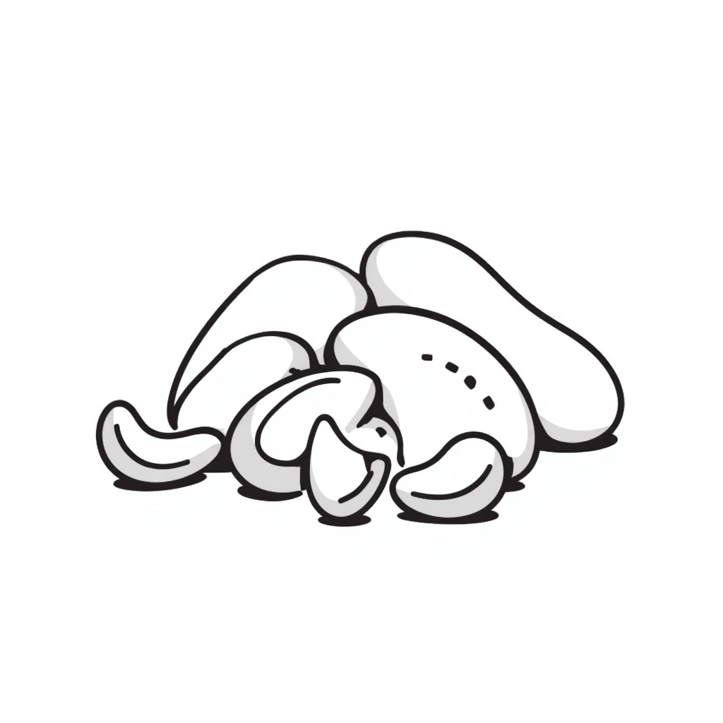 white beans hand drawn doodle style emoji