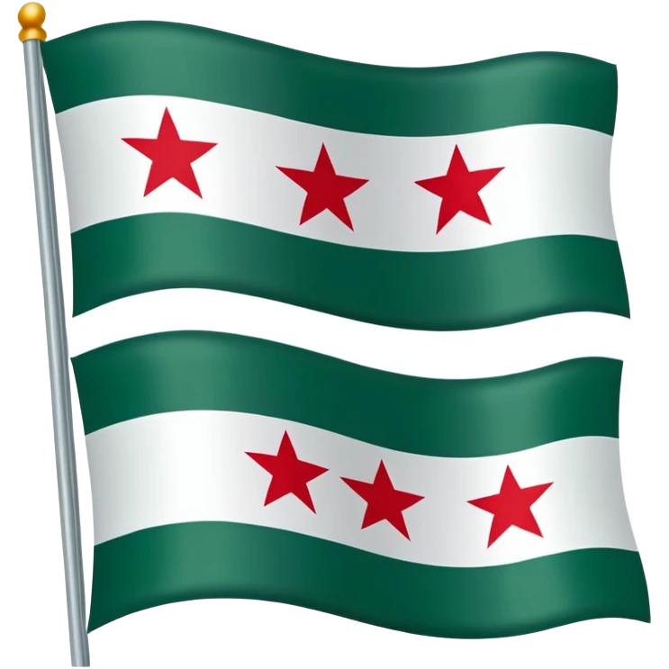 Dark Green syria flag with three red flags  emoji