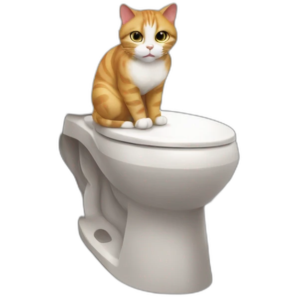 the cat is sitting on the toilet emoji