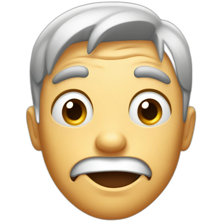 Surprised face with eye brows up and fore head wrinkles emoji