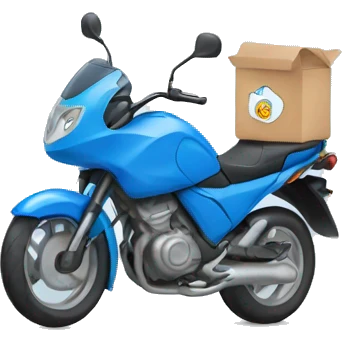 blue Moto delivering water bottles emoji