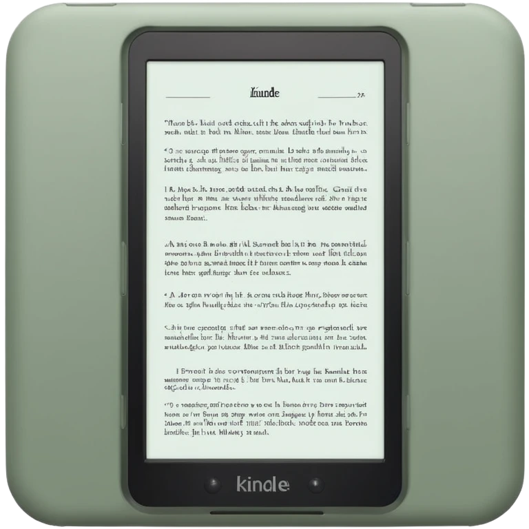 kindle e-reader with book icon on screen in sage green emoji
