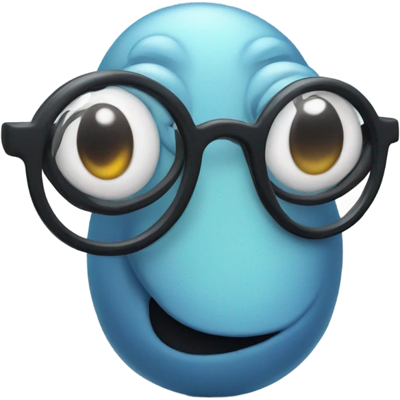 Worm wearing glasses emoji