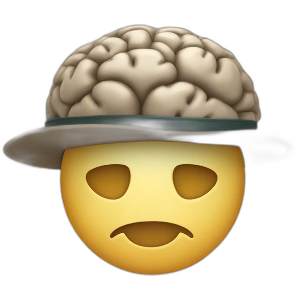 brain wearing ranger hat emoji