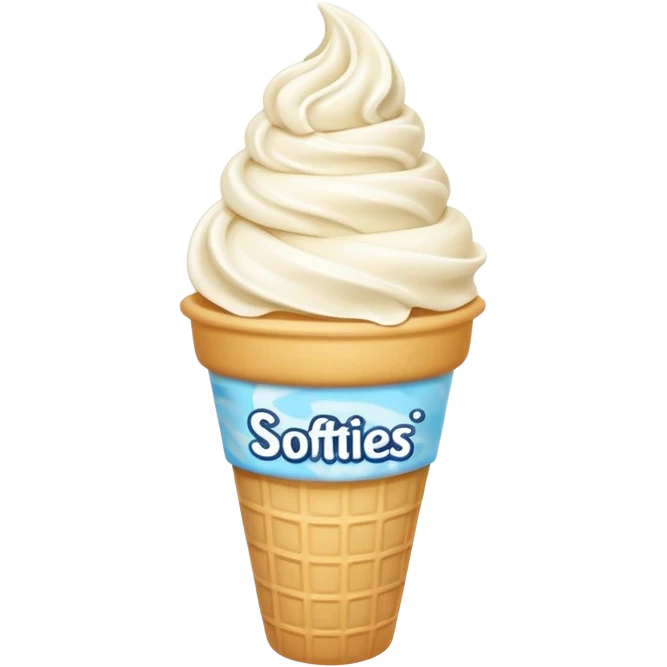 Soft serve cup with the name softies  emoji
