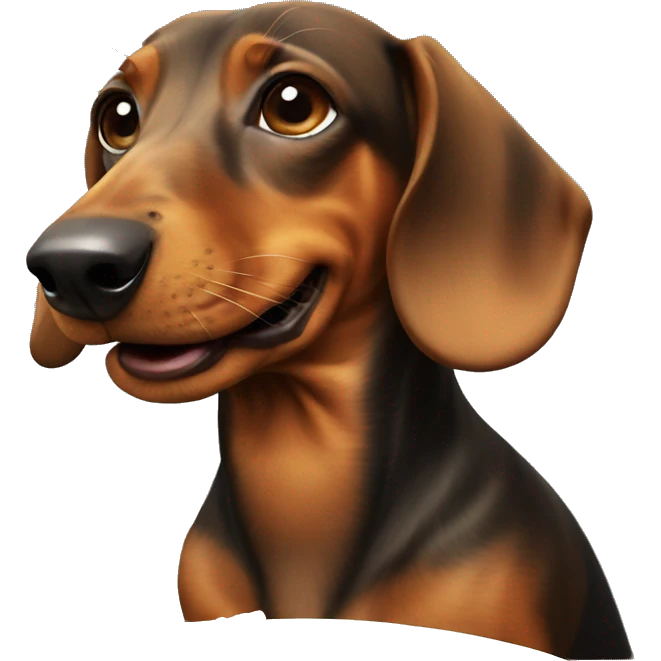 Dachshund eating emoji