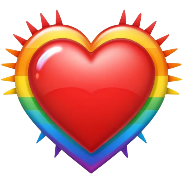 heart with rainbow sunburst emoji