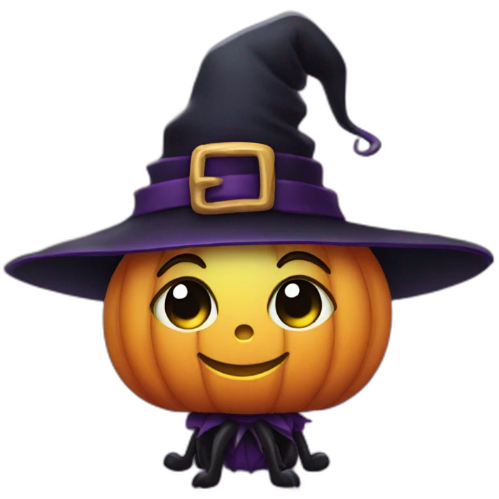 a little spider dressed as a witch emoji
