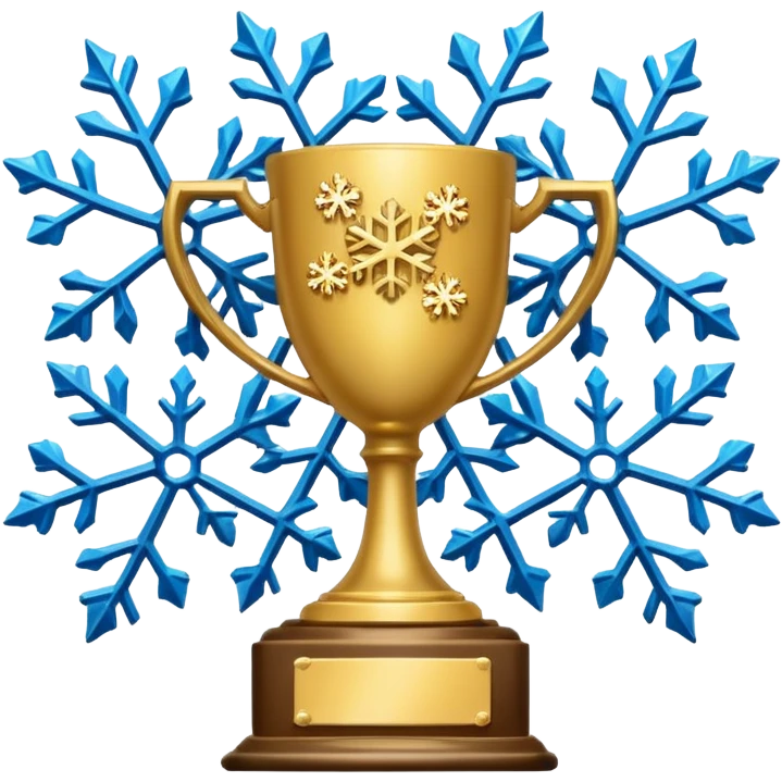 3rd runner up trophy for a winter holiday themed decorating contest emoji