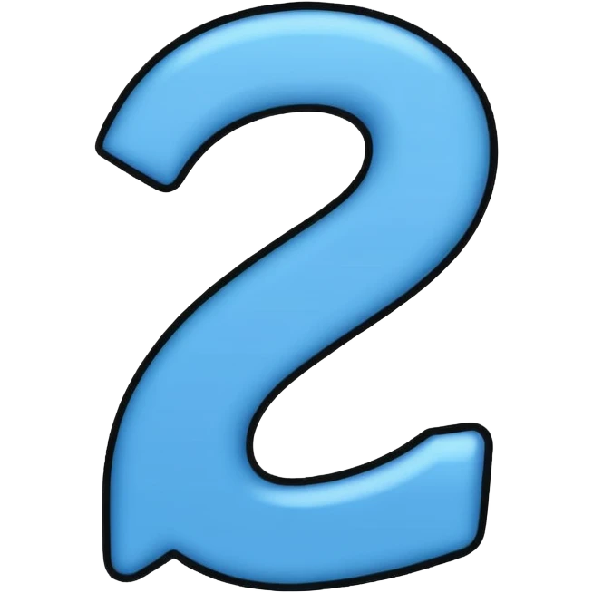 Blue four with black outline emoji