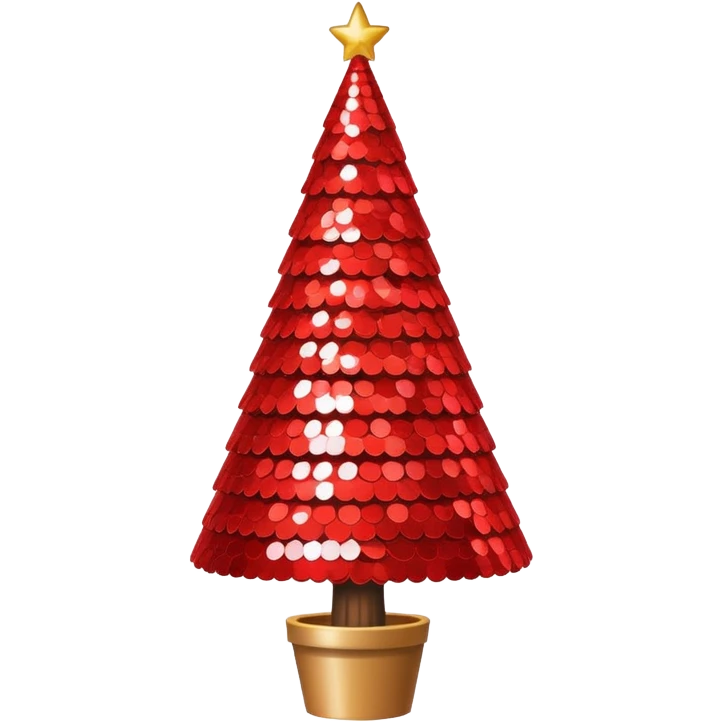 Red sequin cone tree emoji