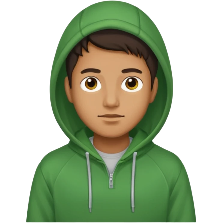 Man — green hoodie emoji
