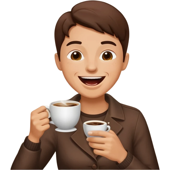 Spitting coffee while laughing emoji