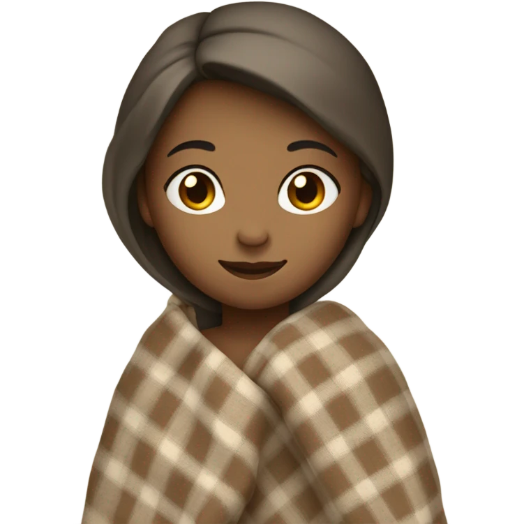 Beige clean girl folded plaid blanket  emoji