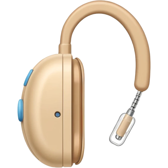 Telinga aid, hearing aid color beinge tapi earmold color white  emoji