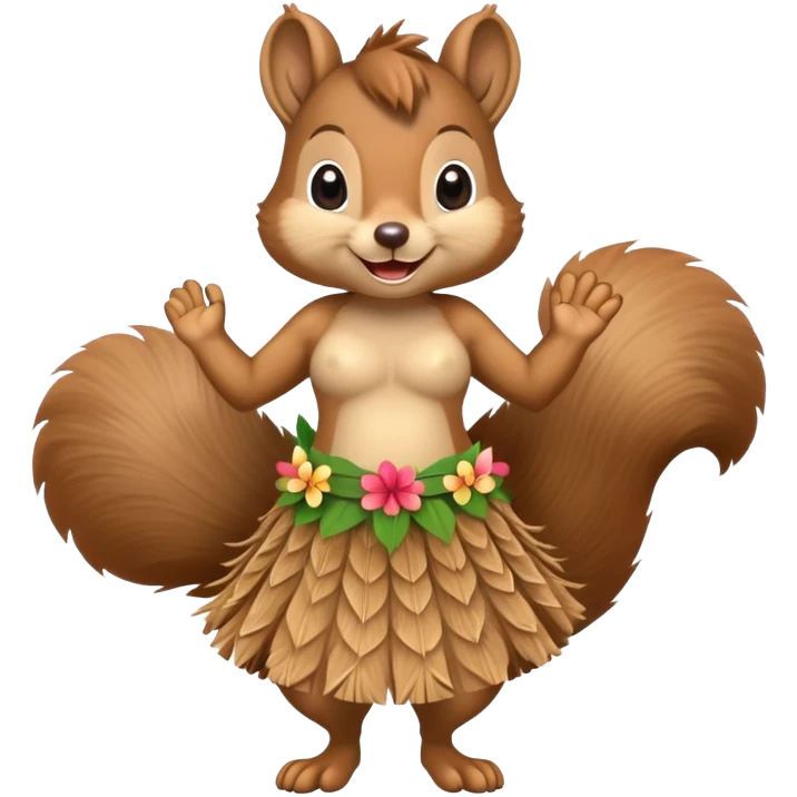 Squirrel wearing hula skirt emoji