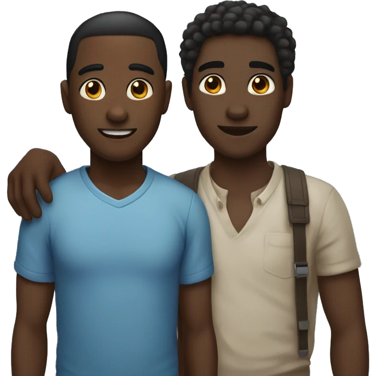 Two men in love one with dark skin one with light skin  emoji