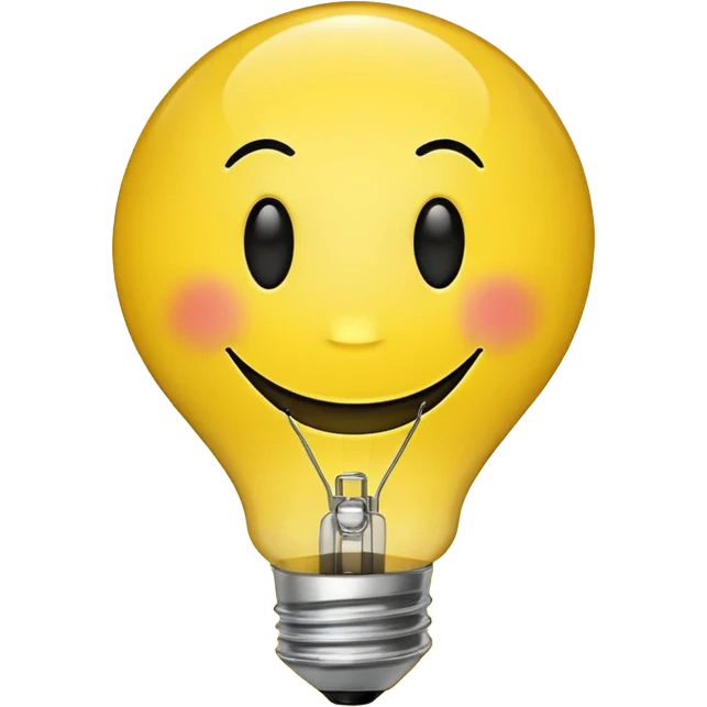 Smiley face with light bulb over head emoji