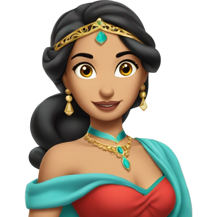Princess jasmine from Aladdin Disney wearing red outfit  emoji