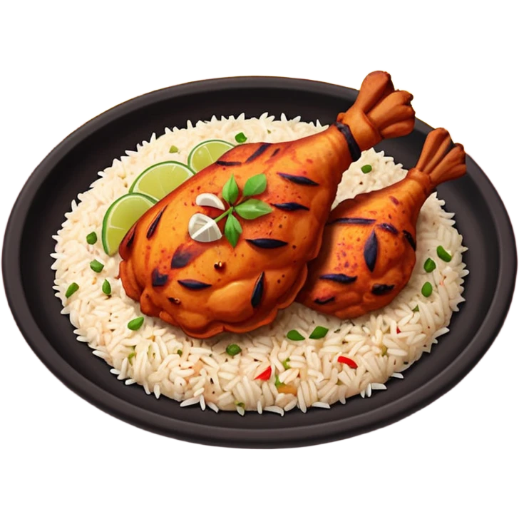 chicken tandoori with  tandoori  masala rice emoji