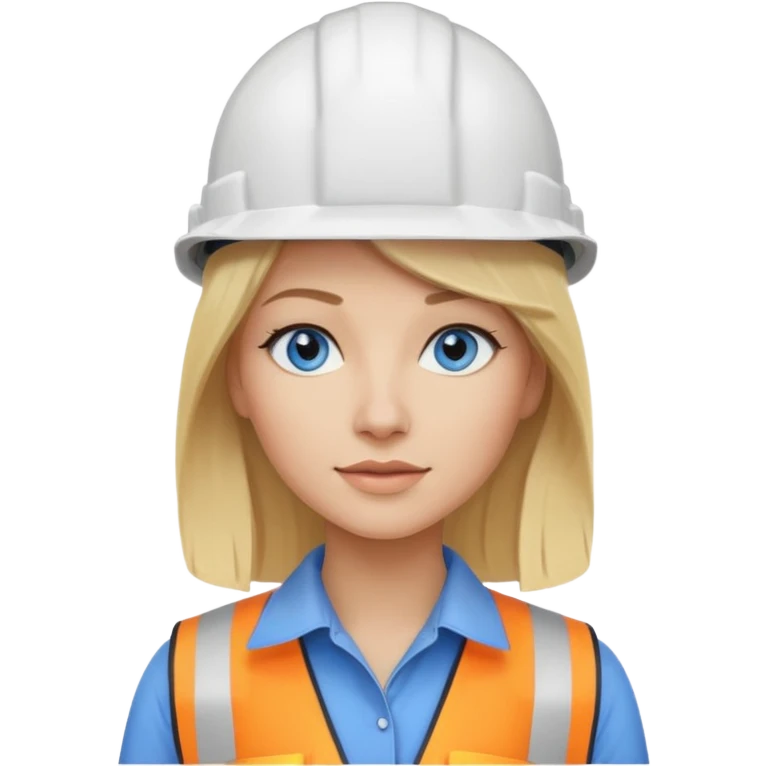 Blonde avec yeux bleus qui est architecte , cheveux lisses emoji