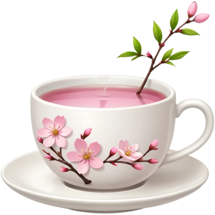 Cute Pastel pink Cherry Blossom  Tea emoji