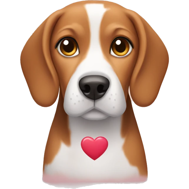 Beagle with hearts emoji
