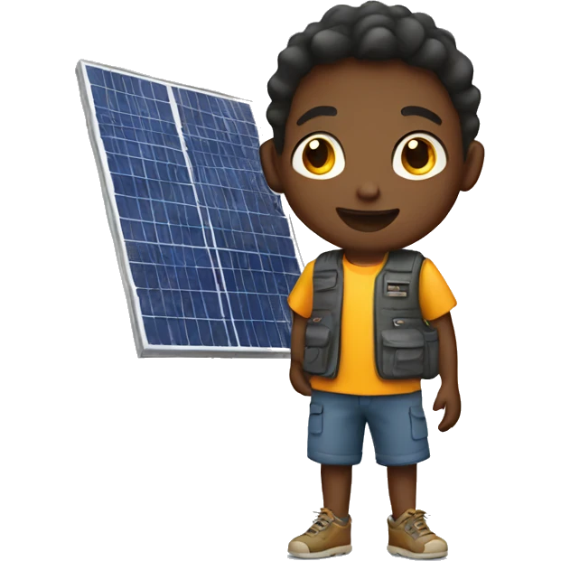 Boy with solar panel emoji