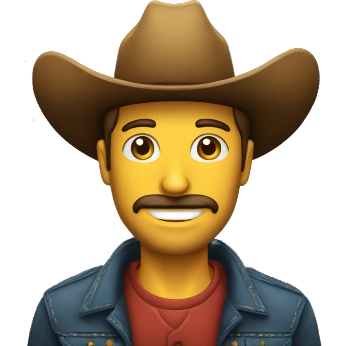 Hombre sombrero vaquero fondo negro emoji