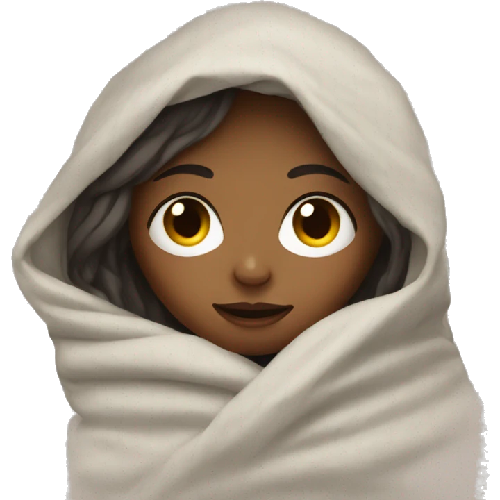 Girl wrapped in blanket emoji