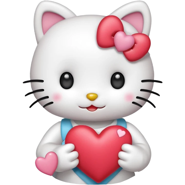 Genera esta emojis 🤍 con un hello Kitty en el medio emoji
