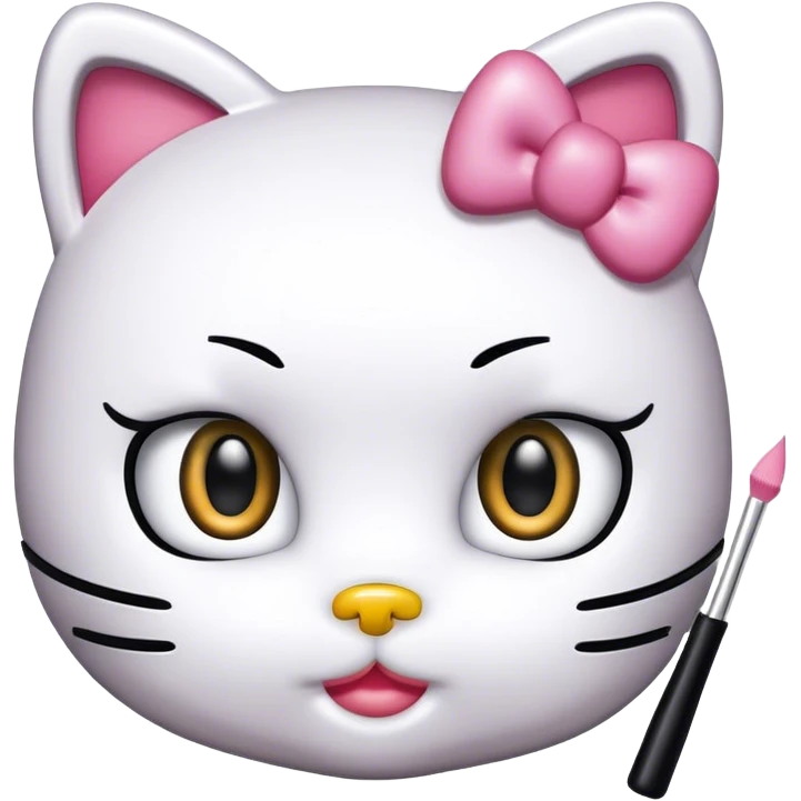 hello kitty with mascara spoolie emoji