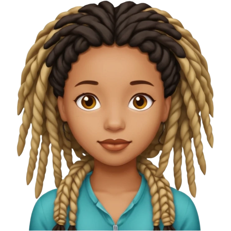 a pretty black girl with pretty locs emoji
