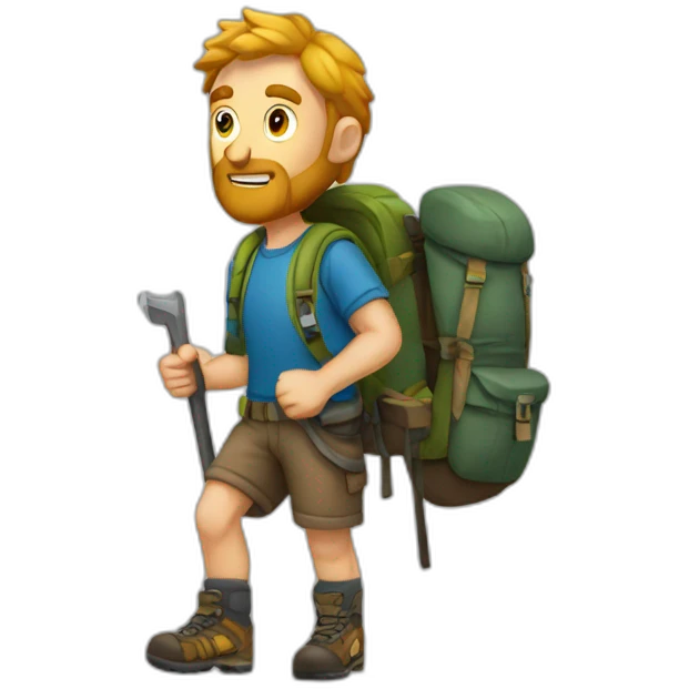 Hiker man arcterix emoji