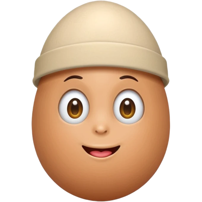 a funny, proud cartoon-style egg character with small cap , solid orange background. emoji