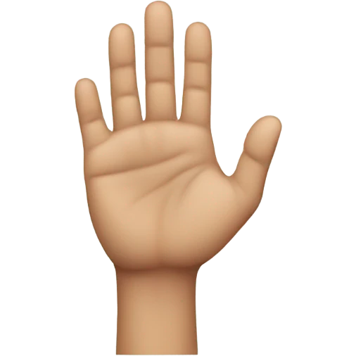 left hand, semi transparent except thumb emoji