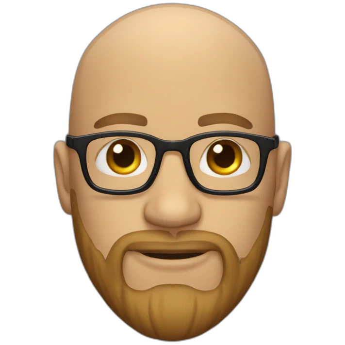 bald man with  three-day beard and glasses emoji