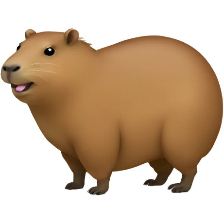 A capybara really happy for the letter n emoji
