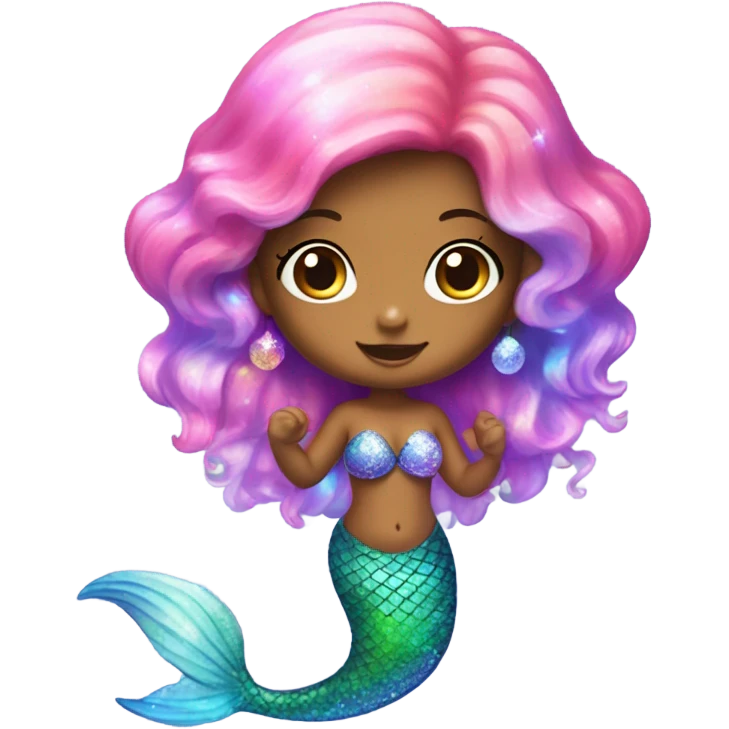 Lisa frank glitter baby mermaid emoji