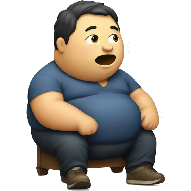 a fat person eating emoji
