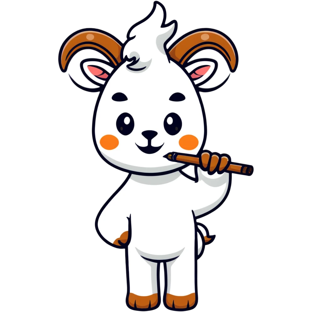 goat smoking a blunt emoji