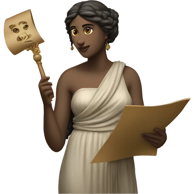 Sappho holds a scroll in her hand emoji