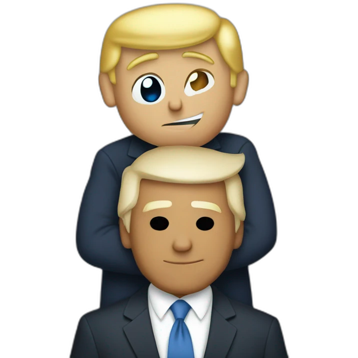 Barack Obama hugging Donald Trump emoji