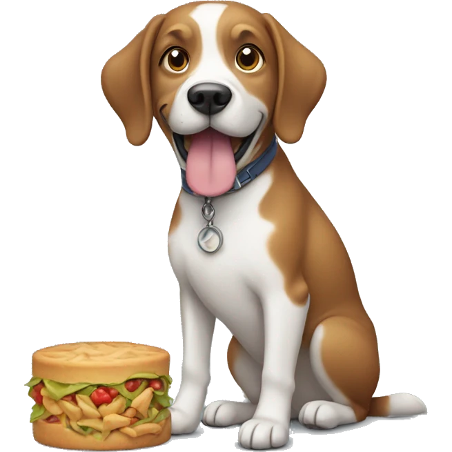 Dog with food emoji