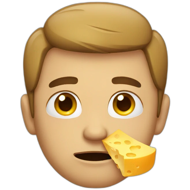Man crying with cheese emoji