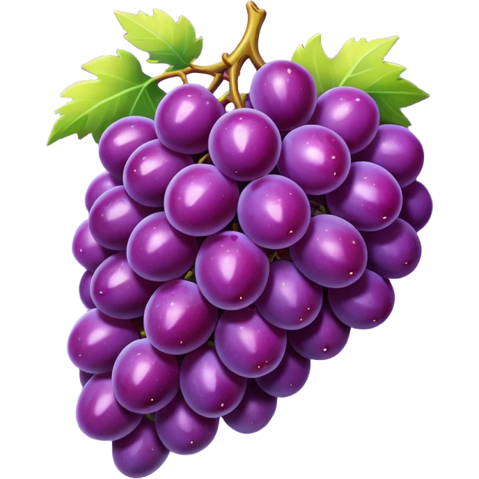 vibrant stylized bunch of purple grapes emoji, sprite for 2D fruit ninja game emoji