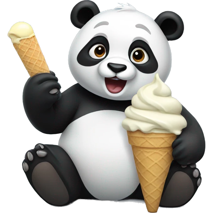 Panda eating ice cream emoji